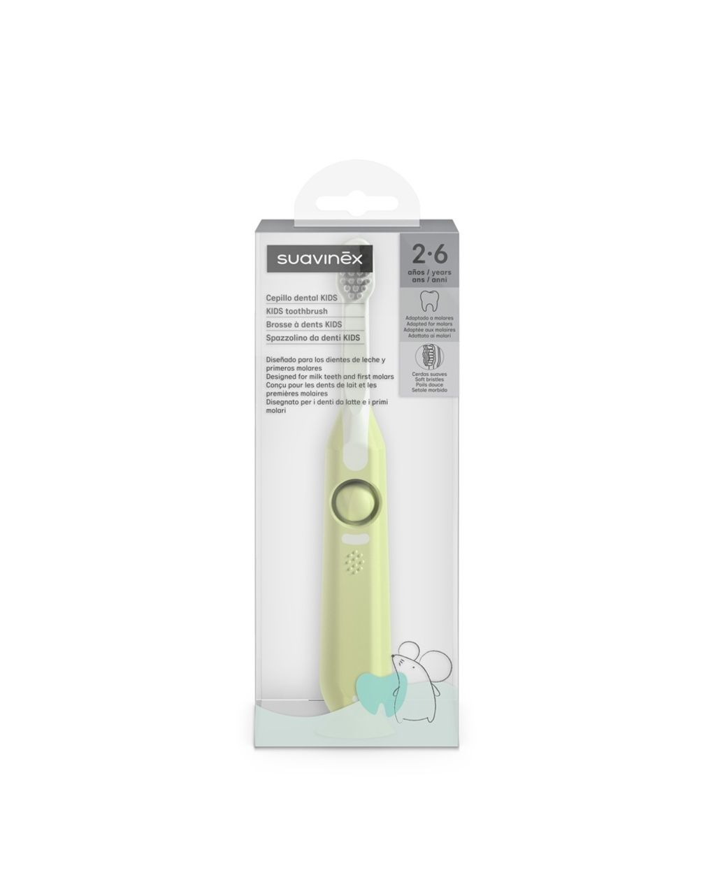 Oral care spazzolino da denti kids  2-6 anni verde - suavinex
