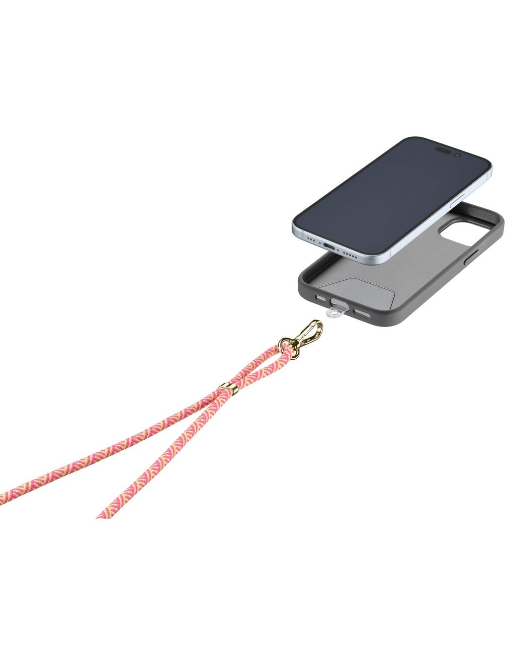 Laccio da collo porta telefono universale arancione - cellularline