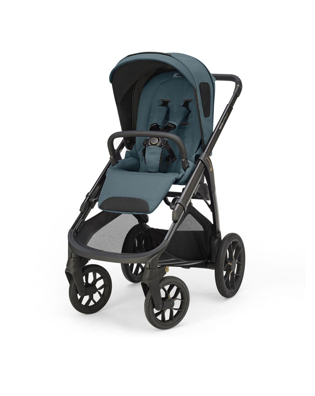 Aptica xt system quattro - himalaya blue con telaio black e seggiolino auto darwin infant - inglesina