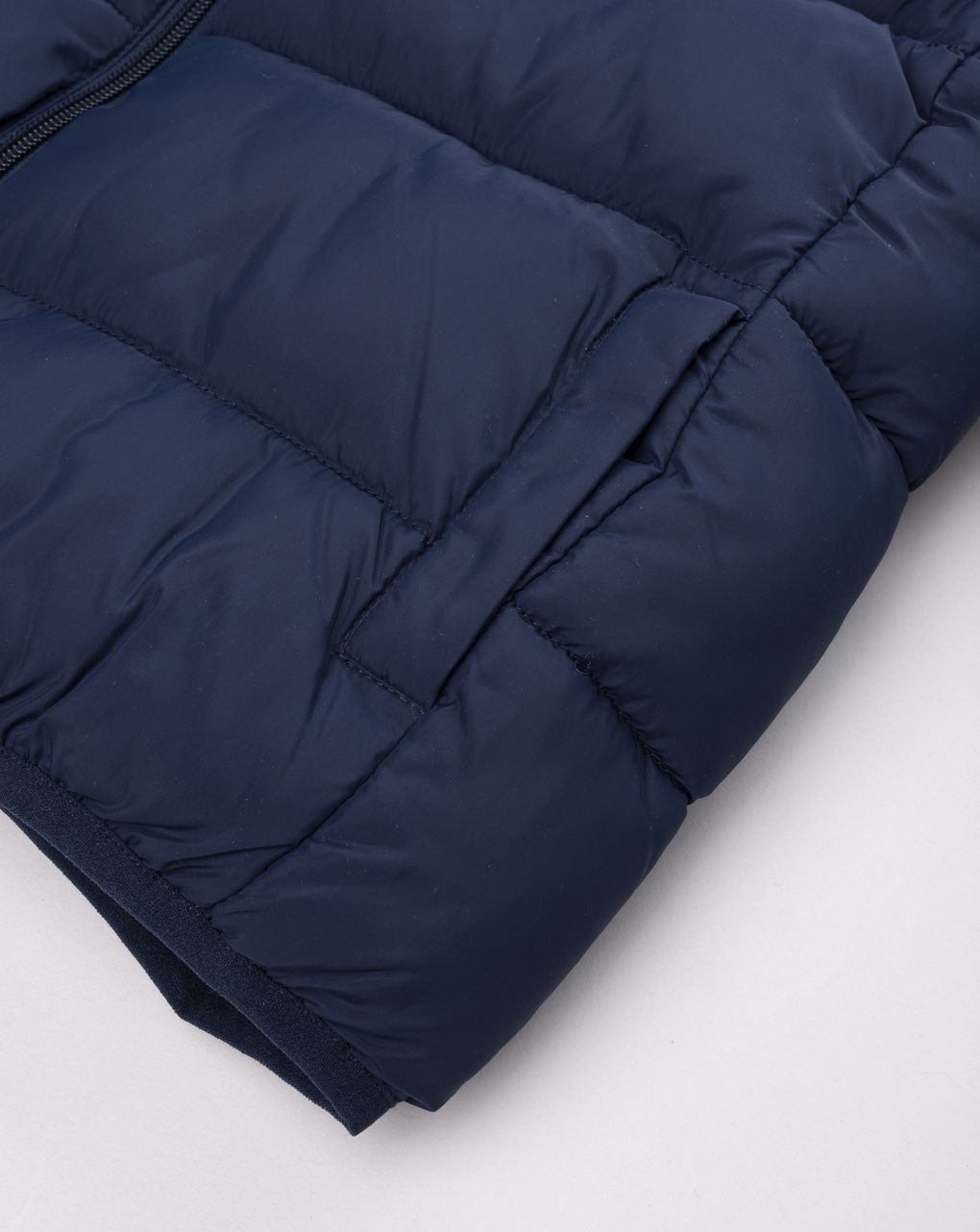 Piumino bambino blu navy con cappuccio trapuntato