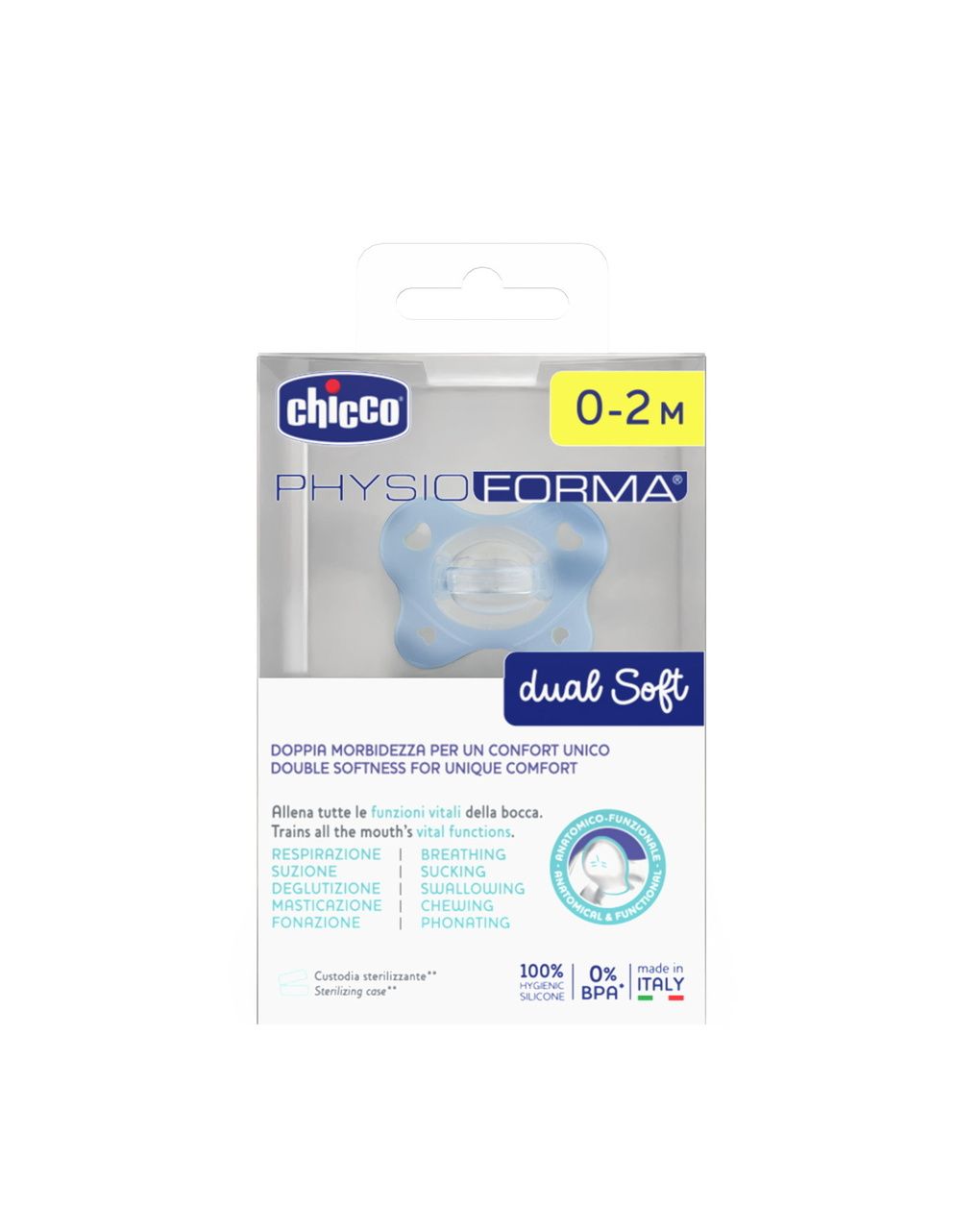 Physioforma dual soft azzurro 0-2 m 1pz - chicco