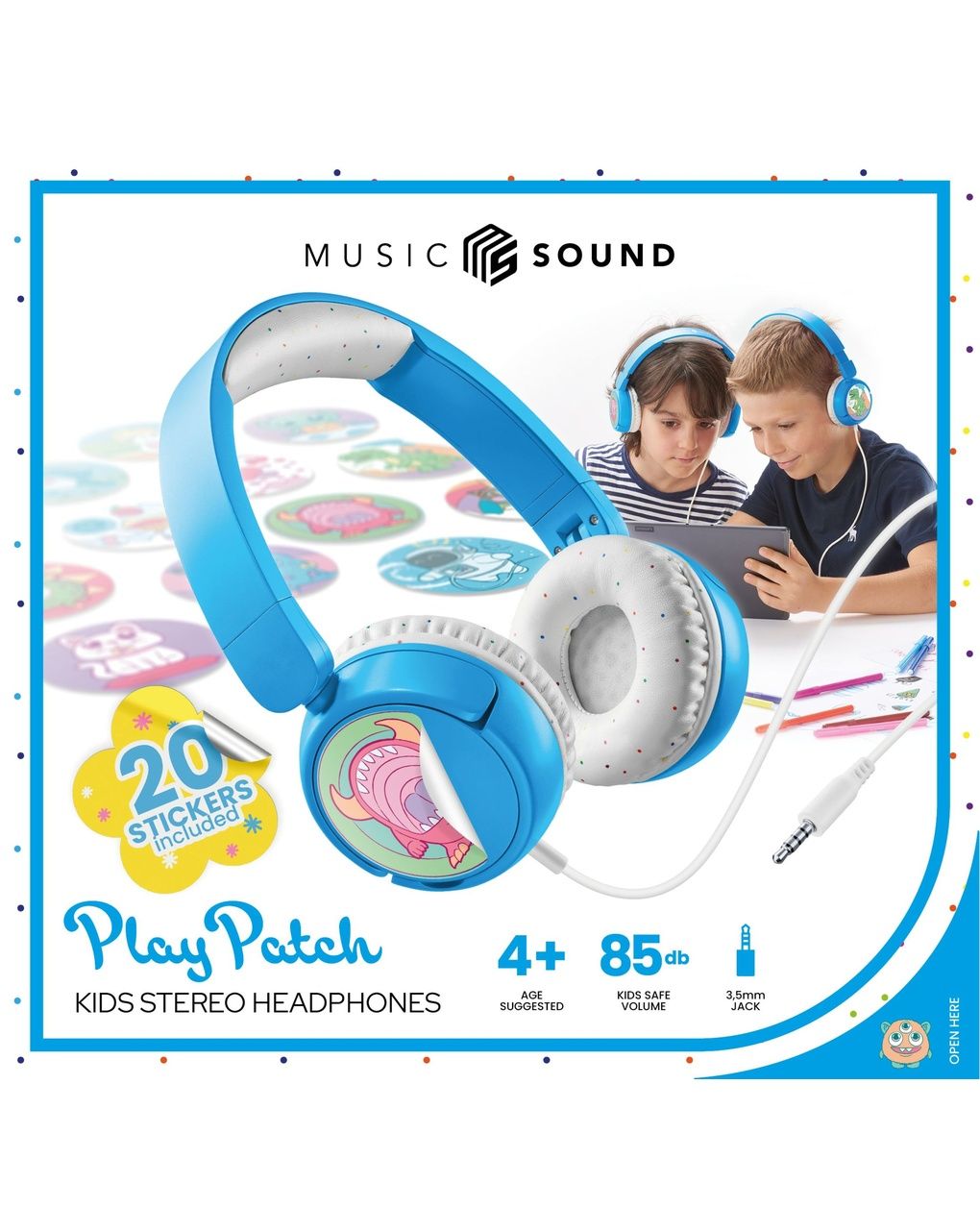 Cuffie filo 3,5 mm bimbo azzurro - music sound
