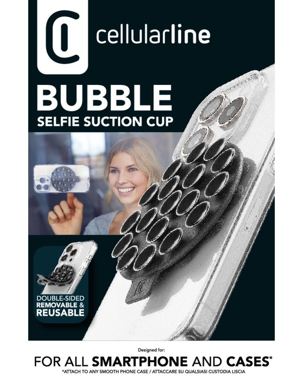 Supporto a ventosa bubble universale nero - cellularline