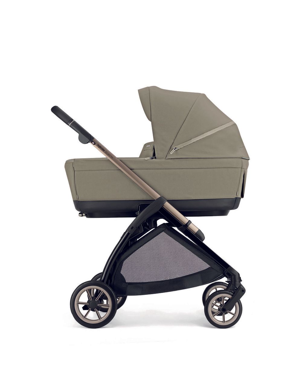 Electa system quattro - hangar beige con telaio bronze e seggiolino auto darwin infant - inglesina