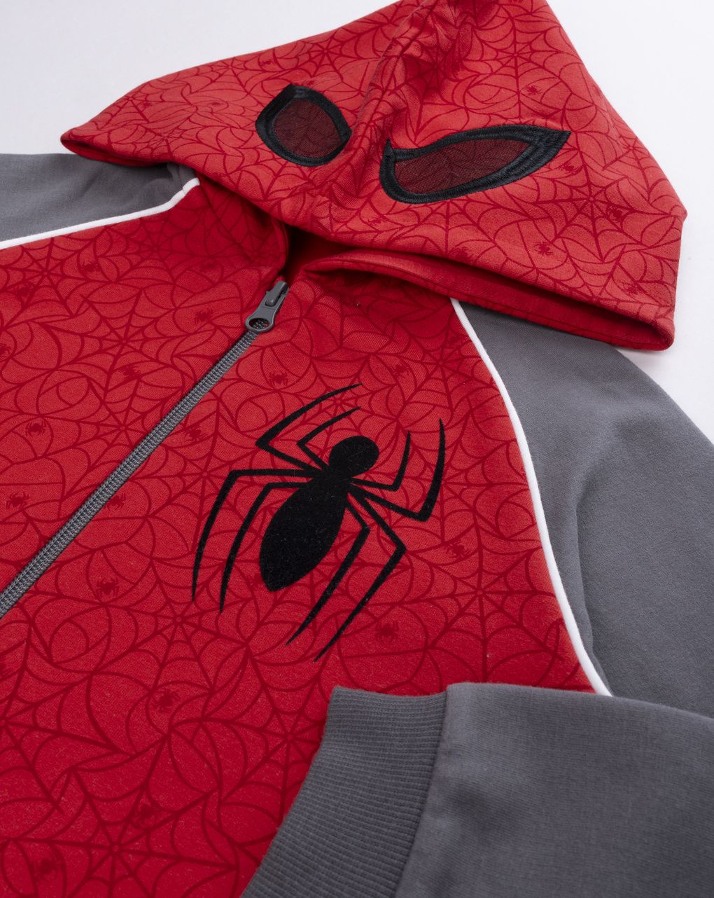 Tuta felpata bambino grigio/rosso spiderman