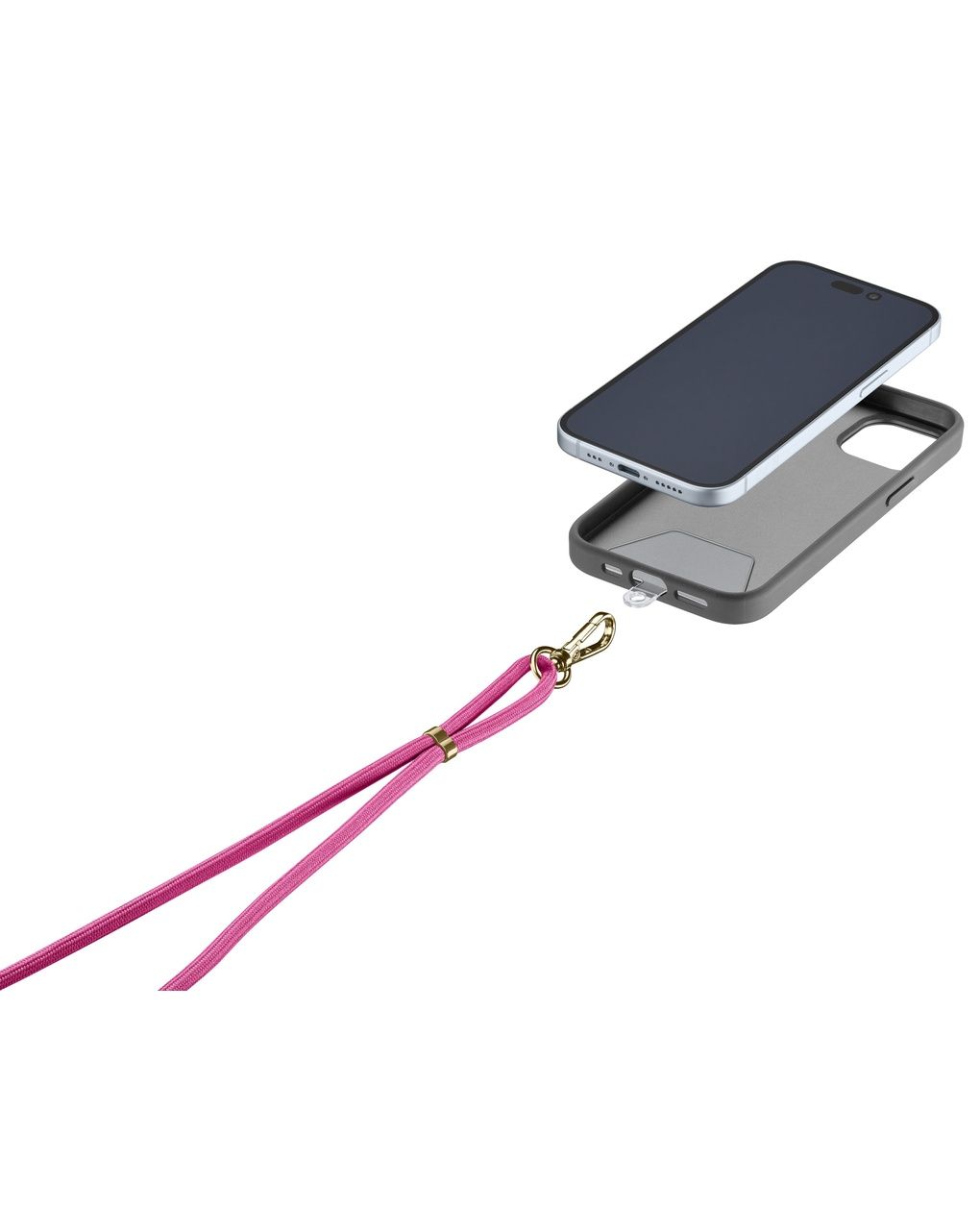 Laccio da collo porta telefono universale rosa - cellularline