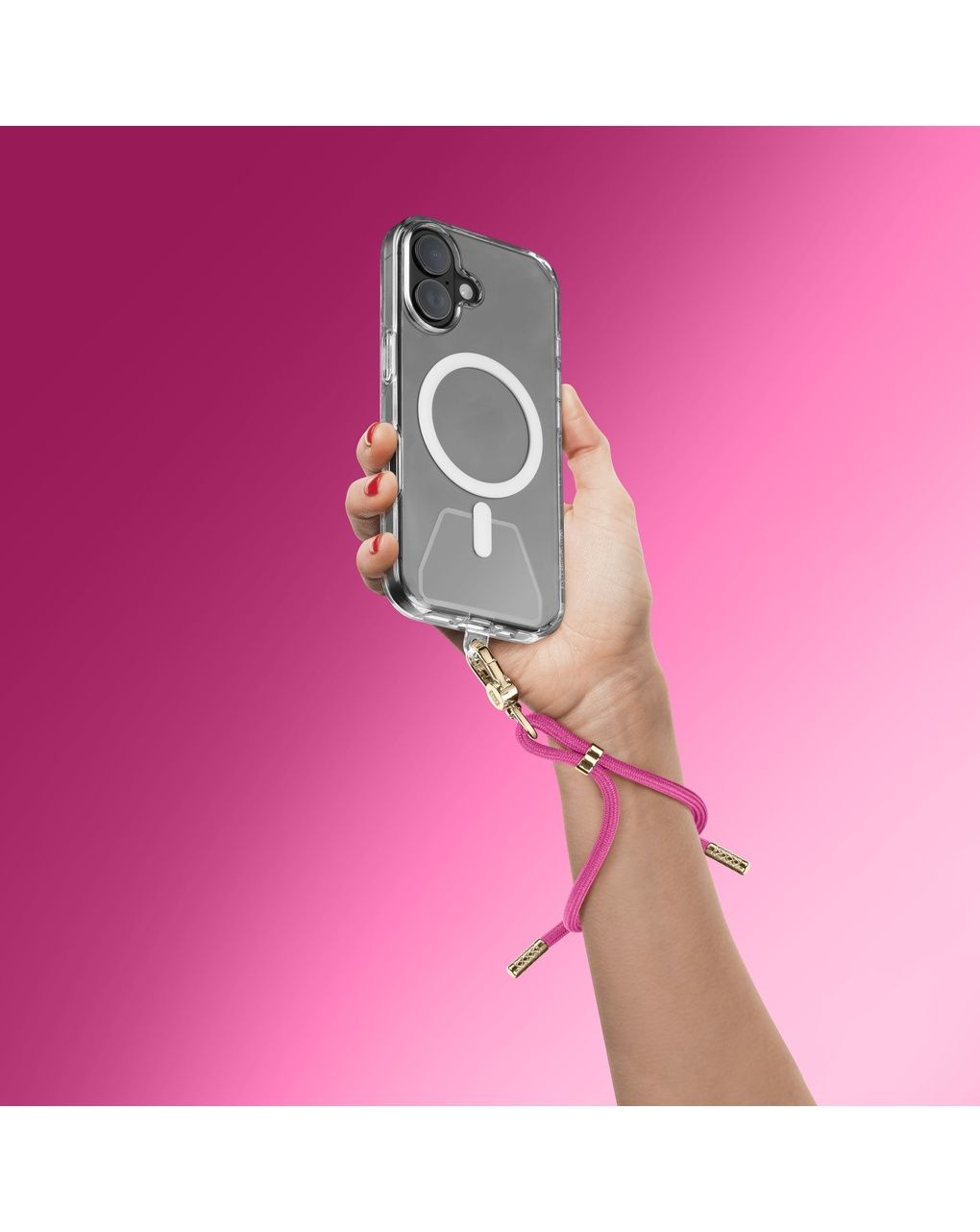 Laccio da polso porta telefono universale rosa - cellularline