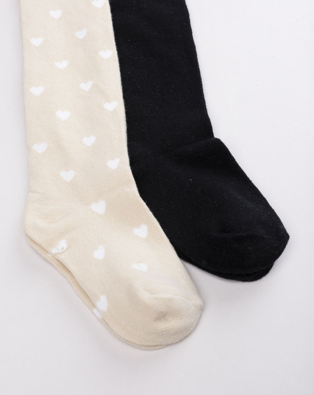Pack 2 paia collant bambina cuori e nero