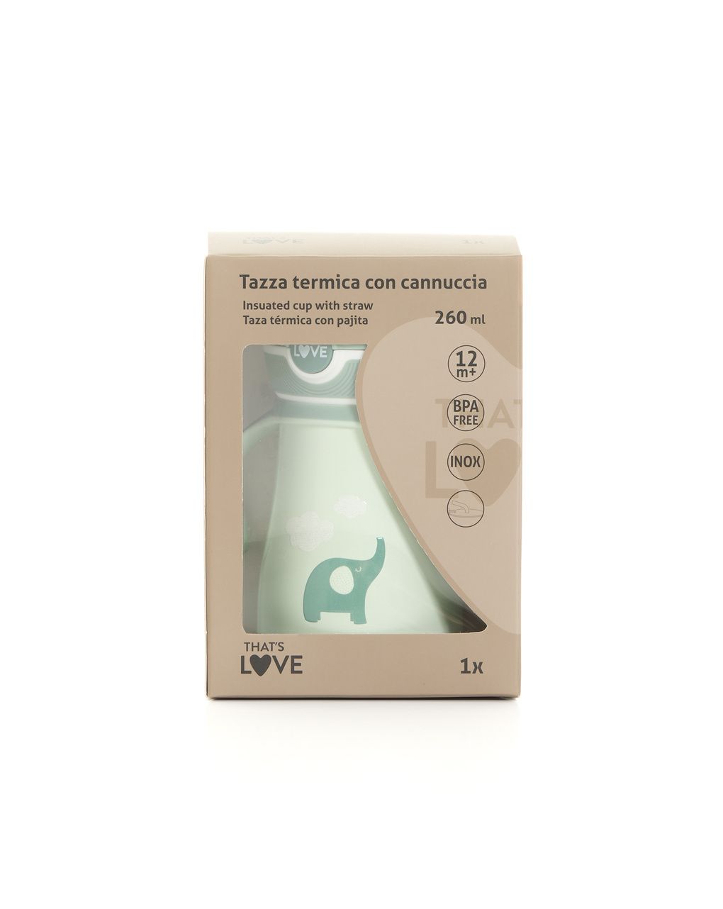 Tazza inox elephant 15m+260ml - that's love