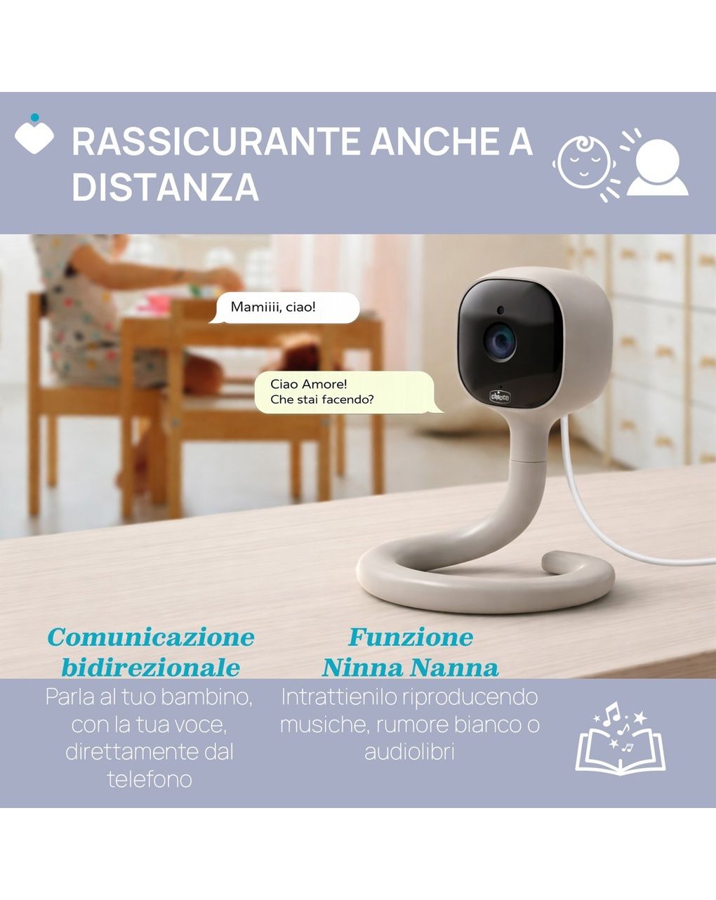 Video baby monitor wi-fi smart ai - chicco