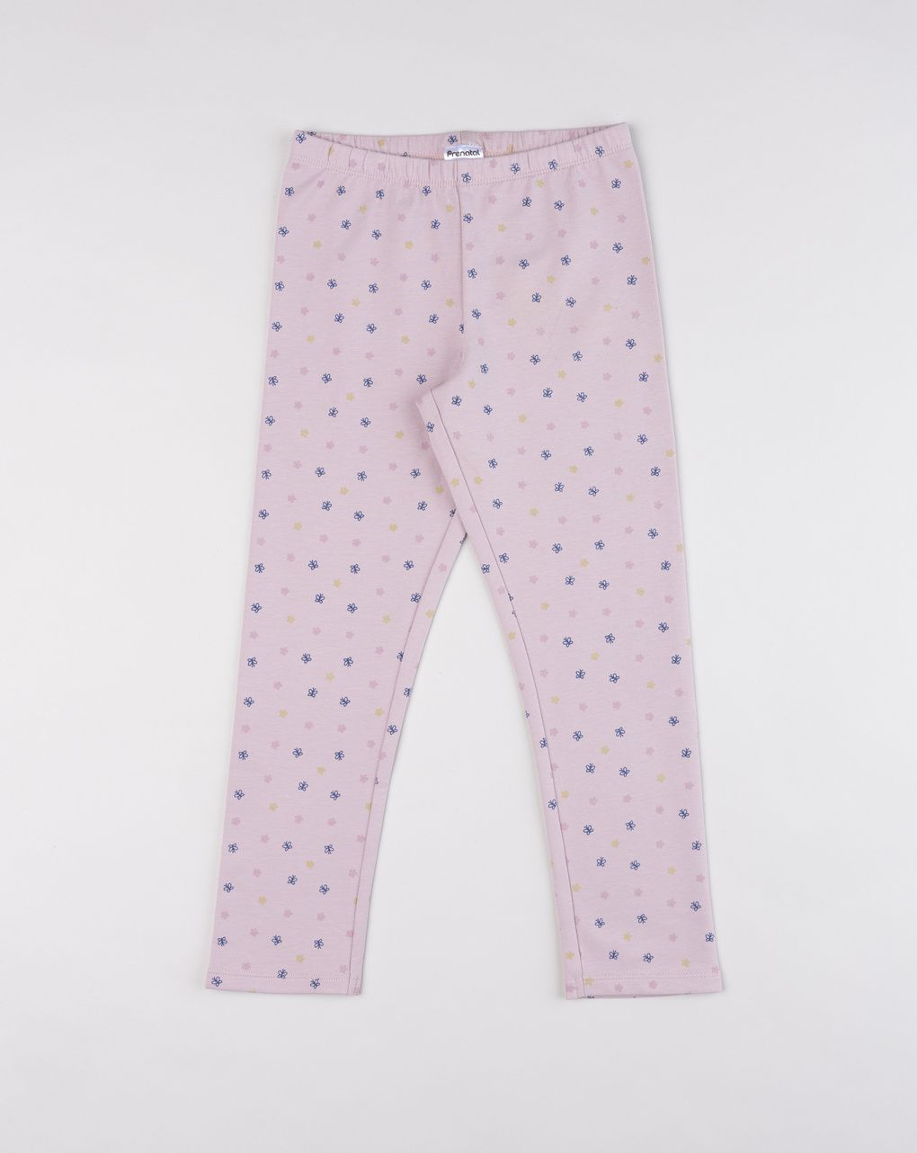 Leggings garzati bambina rosa con pattern di farfalle e fiori
