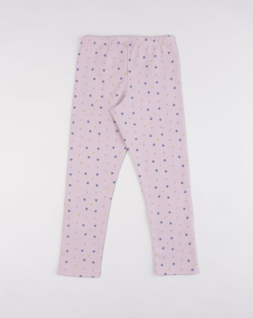 Leggings garzati bambina rosa con pattern di farfalle e fiori