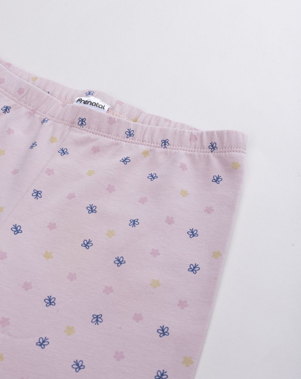 Leggings garzati bambina rosa con pattern di farfalle e fiori