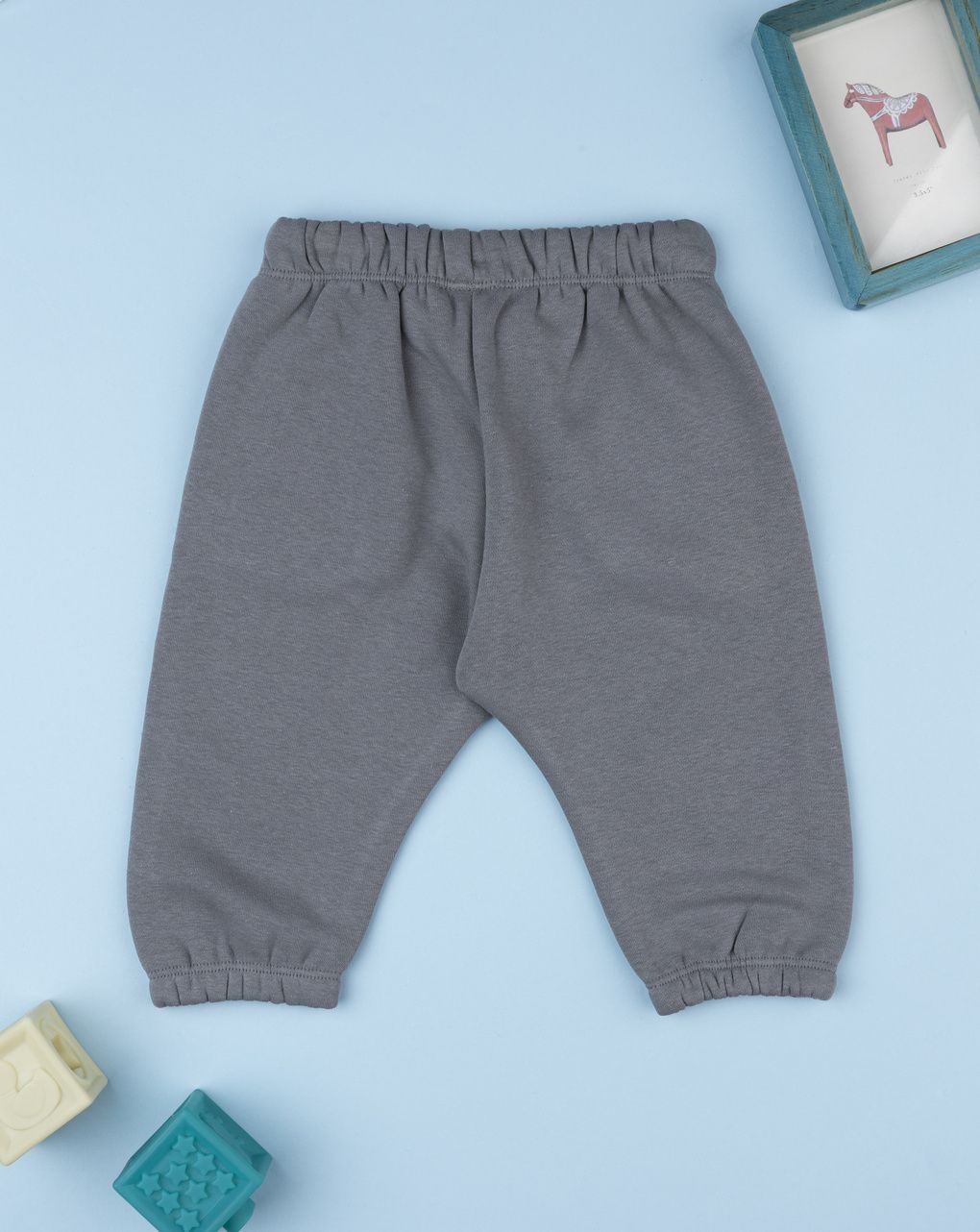 Pantalone felpato bimbo grigio stampato