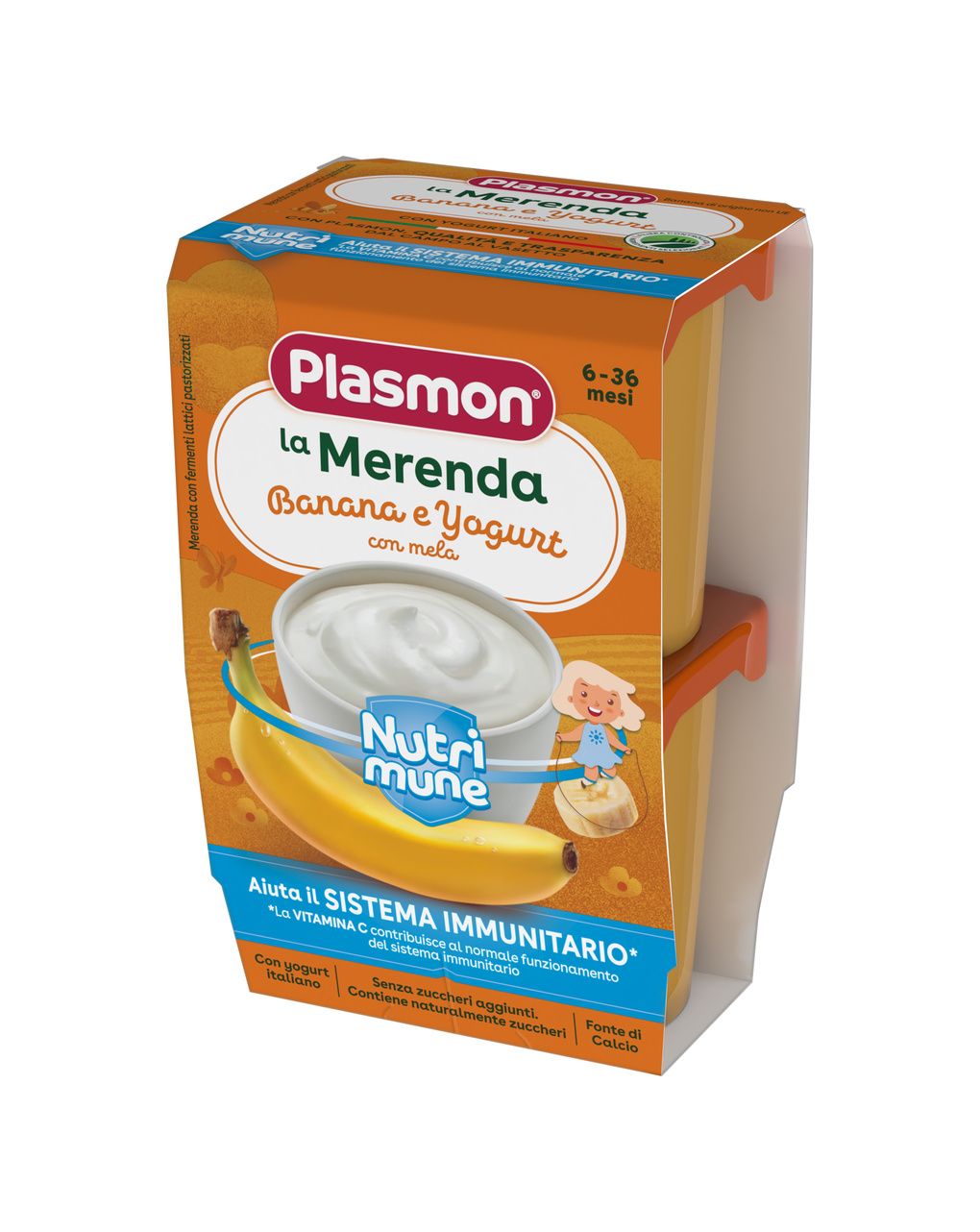 Merenda banana e yogurt nutrimune 2x120g - plasmon