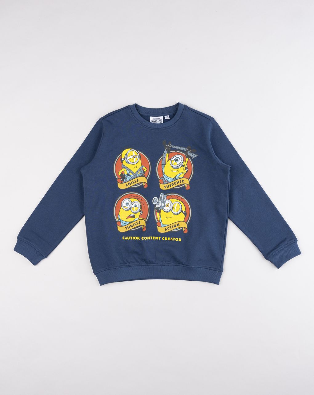 Felpa bambino girocollo minions - blu avio