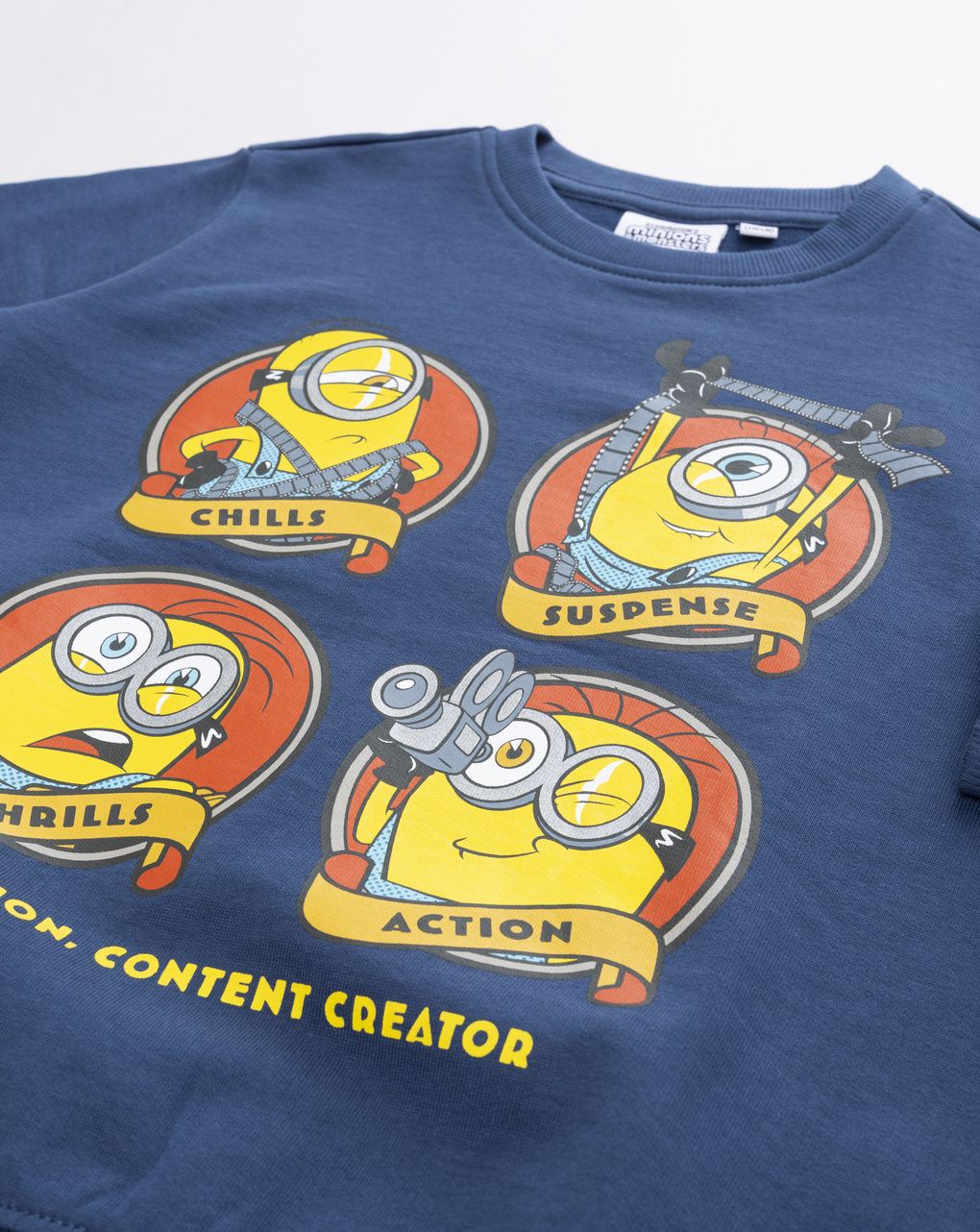 Felpa bambino girocollo minions - blu avio