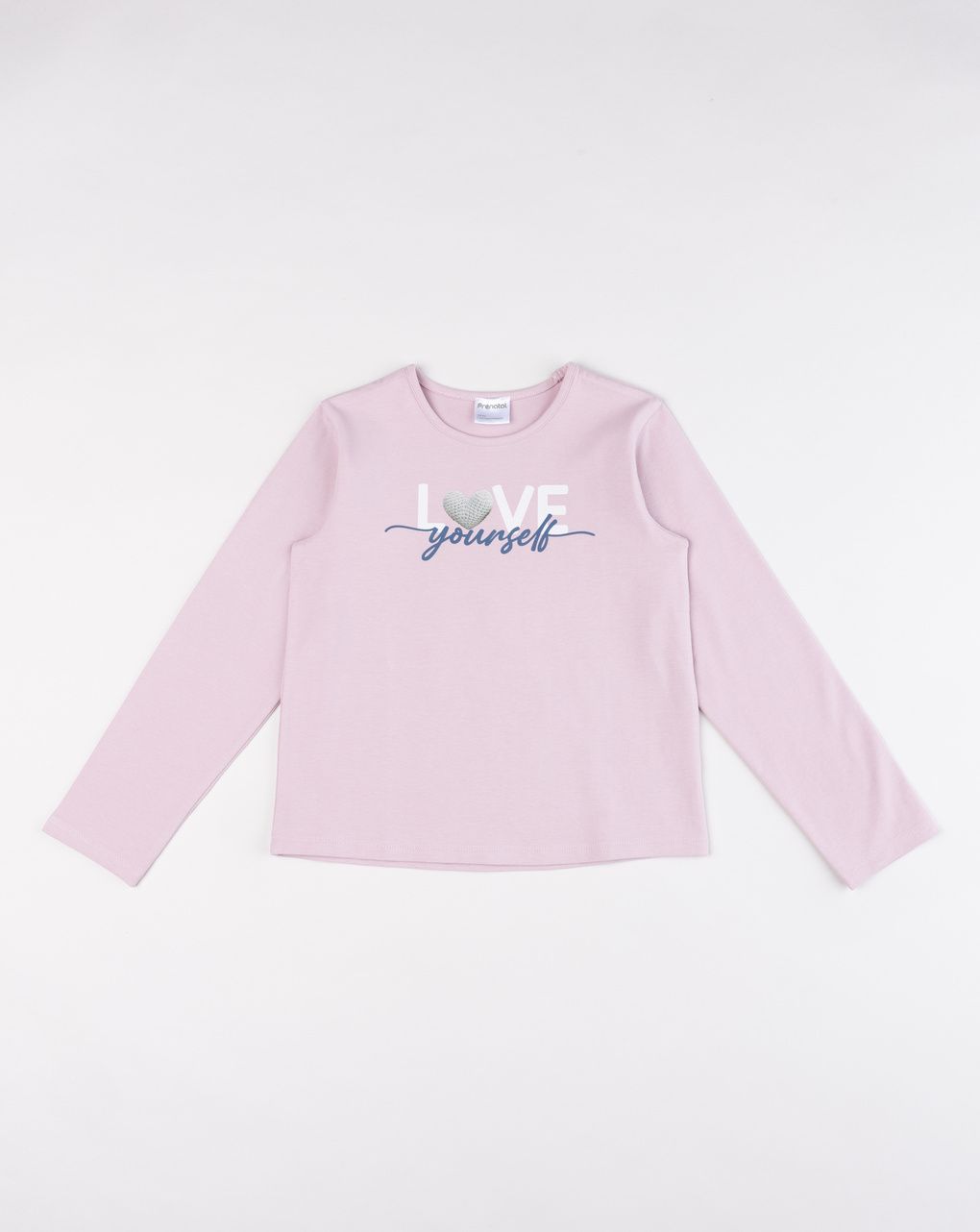 Maglia bimba rosa con cuori a contrasto