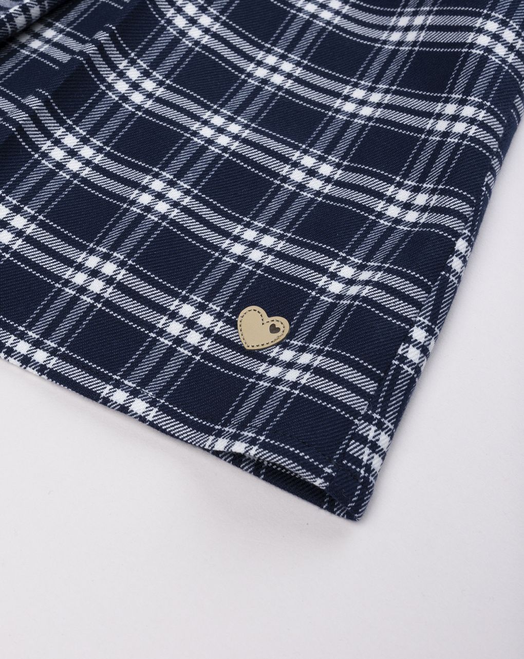 Abito pinafore a quadri blu scuro da bambina