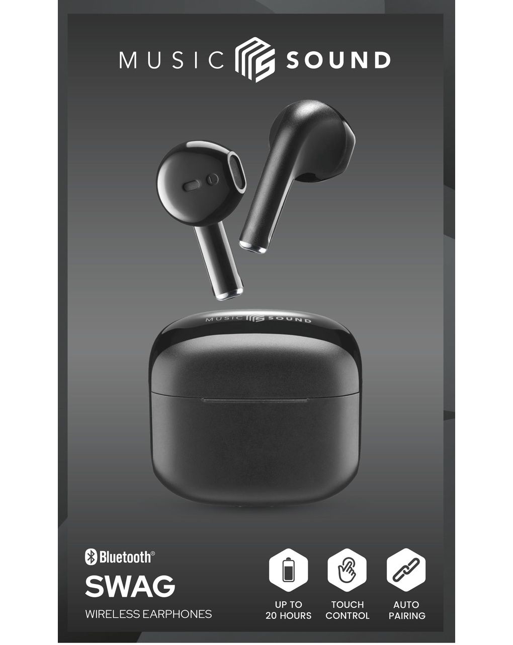 Auricolare tws swag nero - music sound