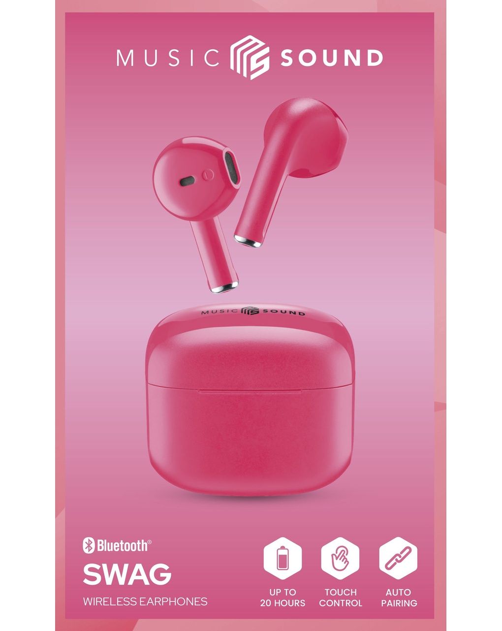 Auricolare tws swag rosa - music sound