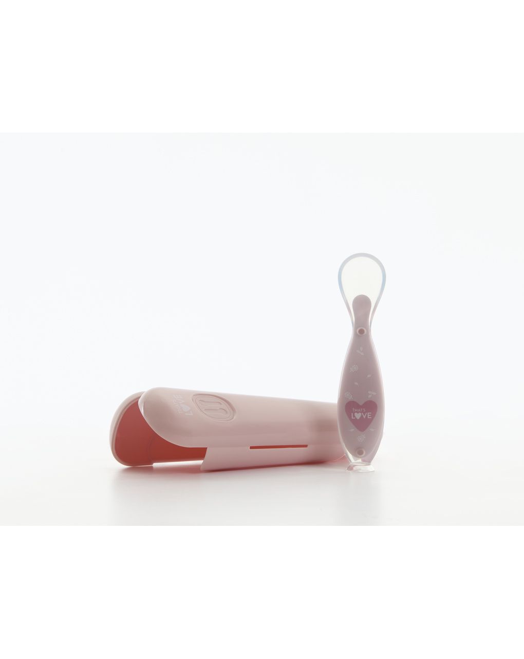 Cucchiaio 6m + silicone pink con ventosa e custodia - that's love
