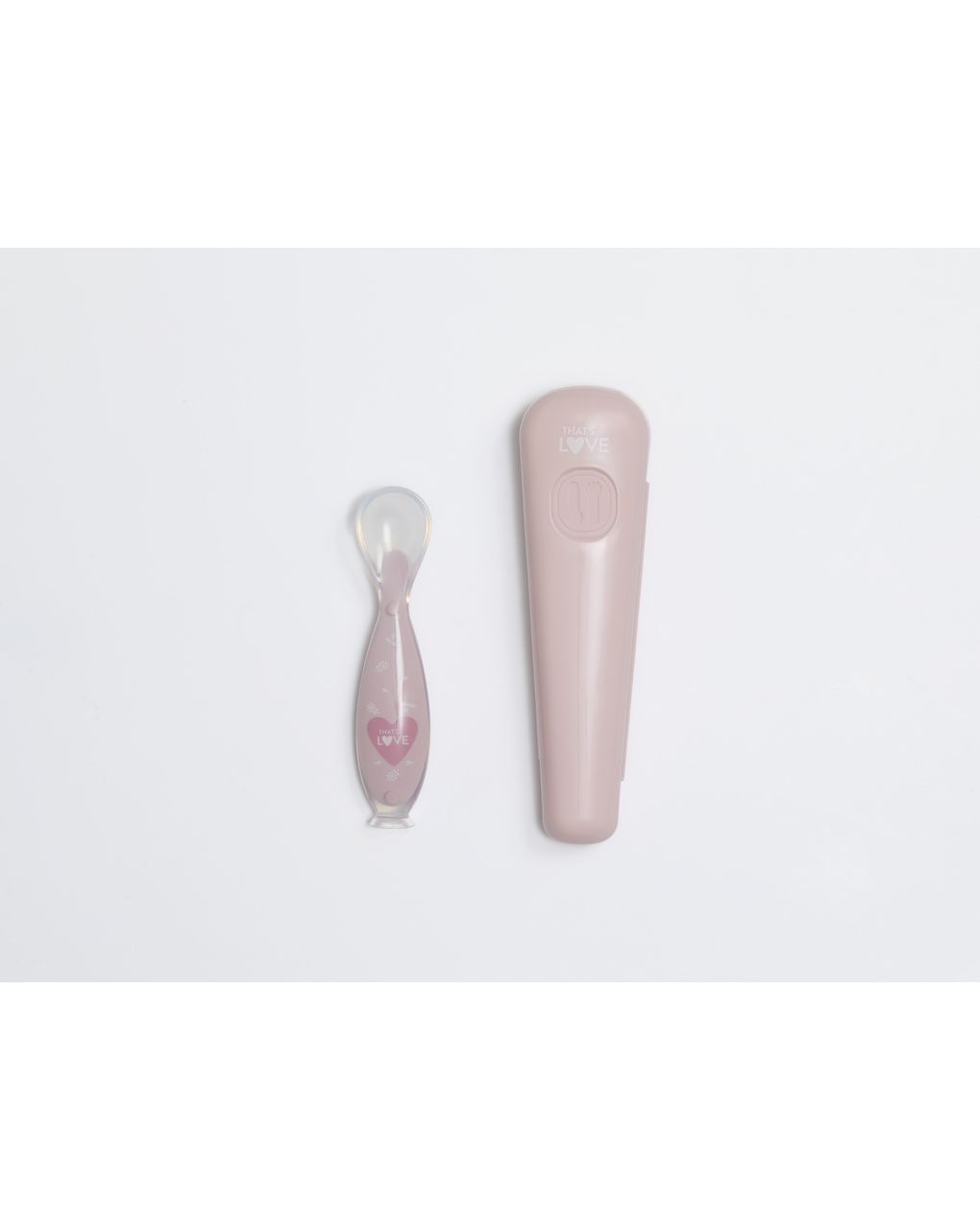 Cucchiaio 6m + silicone pink con ventosa e custodia - that's love