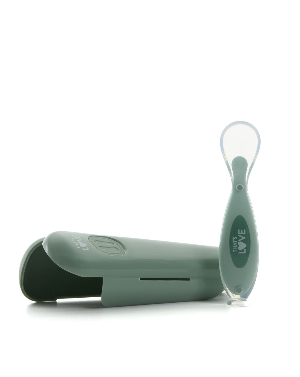 Cucchiaio 6m + silicone green con ventosa e custodia - that's love