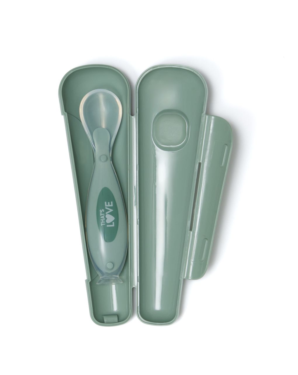 Cucchiaio 6m + silicone green con ventosa e custodia - that's love