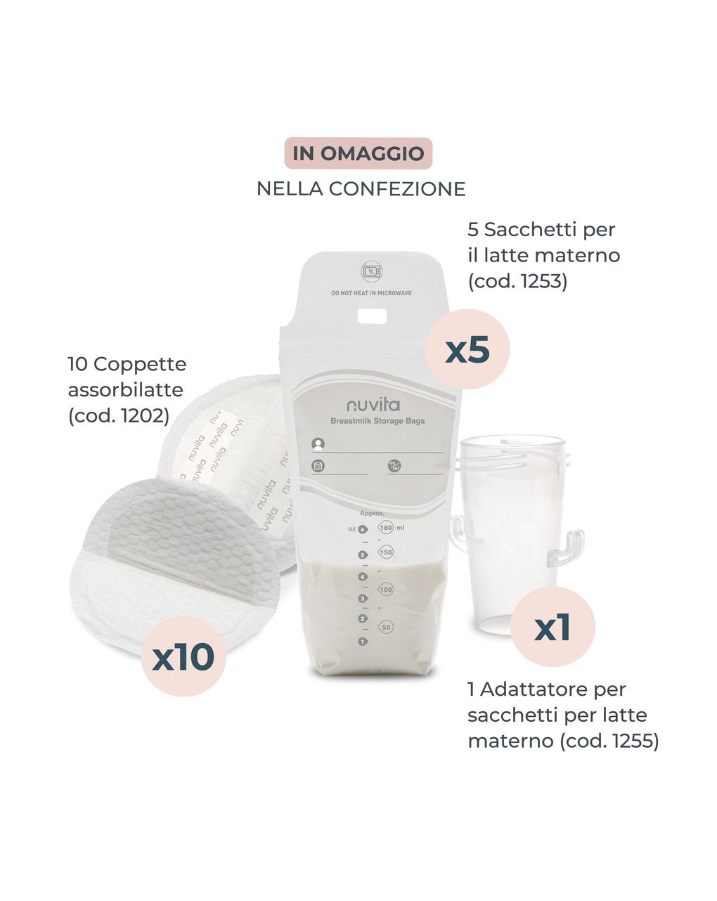 Tiralatte elettrico singolo a 3 fasi con coppe intercambiabili materno smart - 1287cx - nuvita
