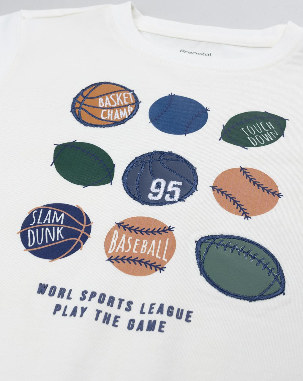 Maglia bambino bianca stampa palloni sportivi