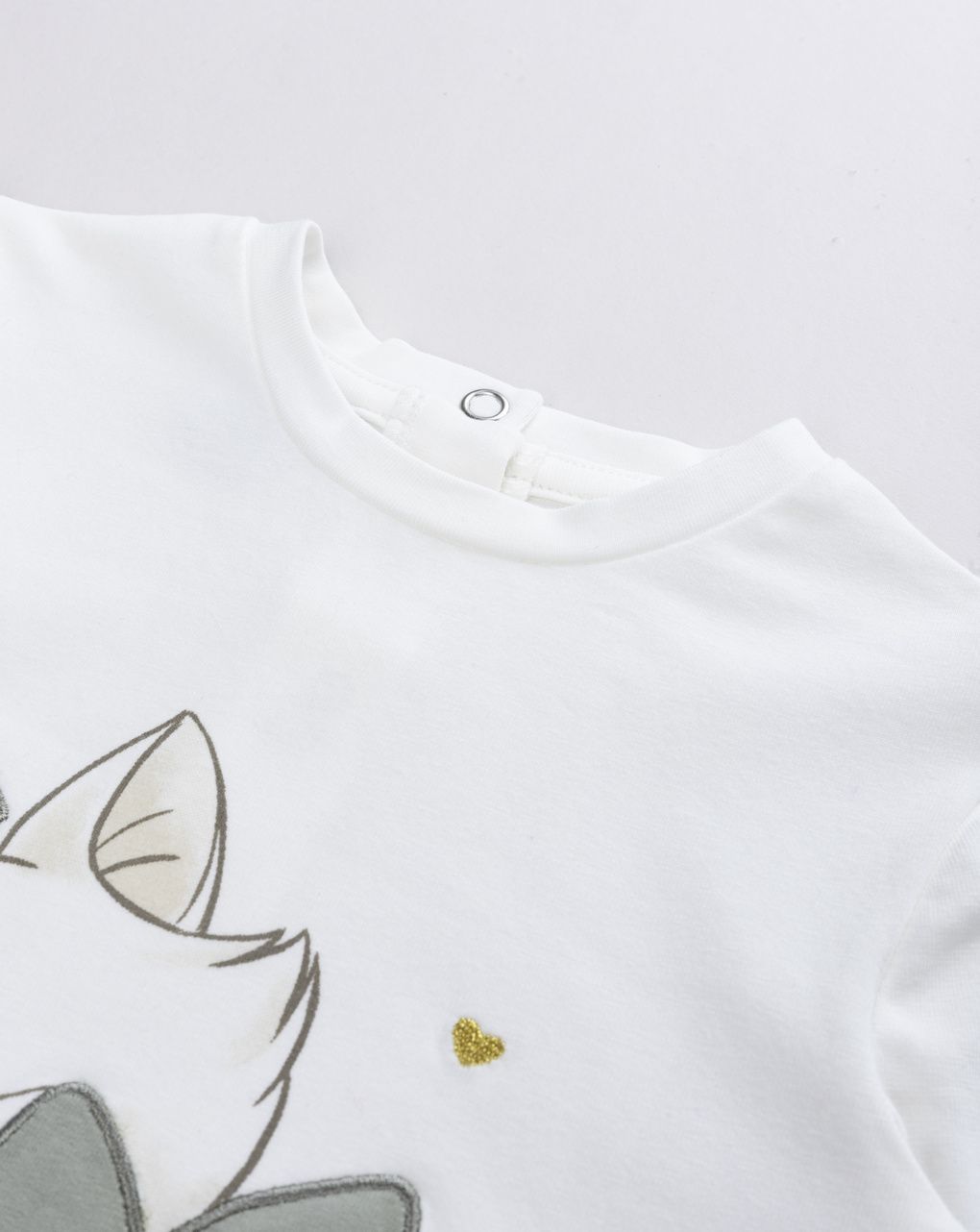 T-shirt bimba manica lunga bianca con stampa aristogatti