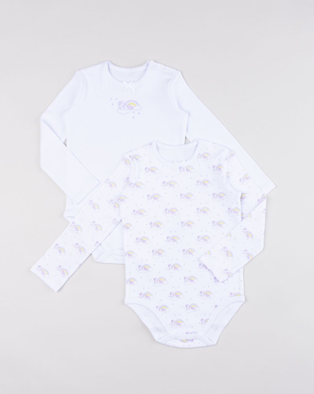 Pack due body intimi manica lunga bimba unicorni