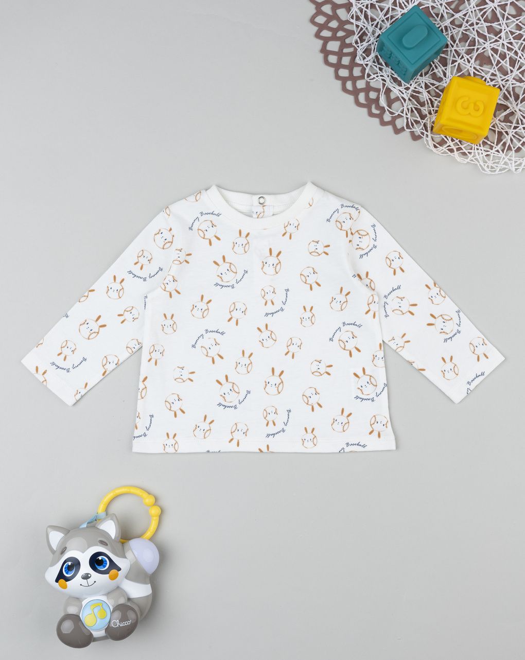 T-shirt maniche lunghe bimbo stampa allover