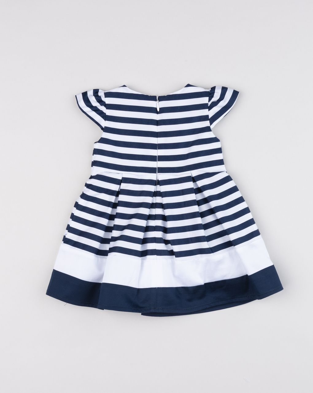 Abito elegante bimba righe blu con fiocco