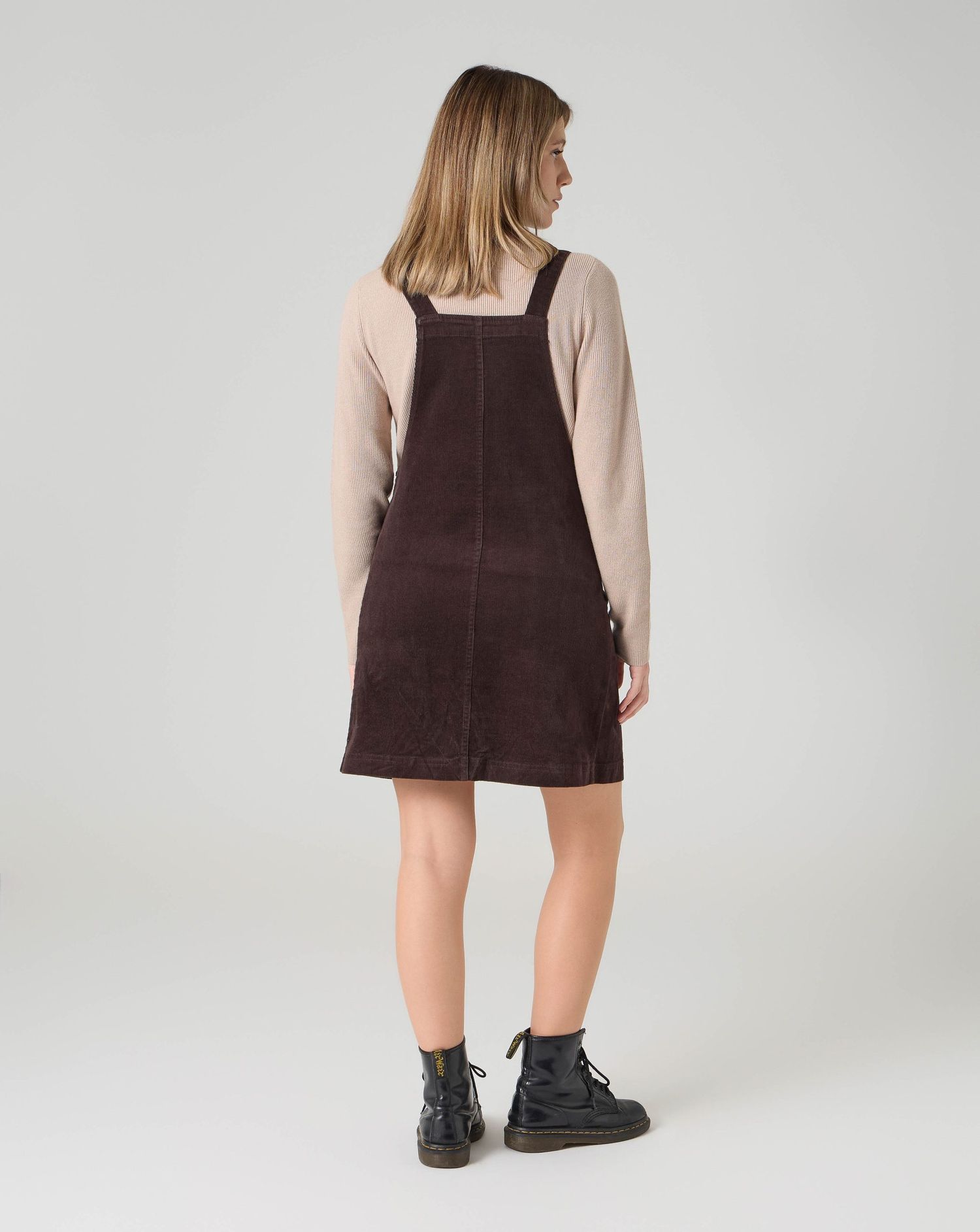 Salopette premaman velluto stretch marrone