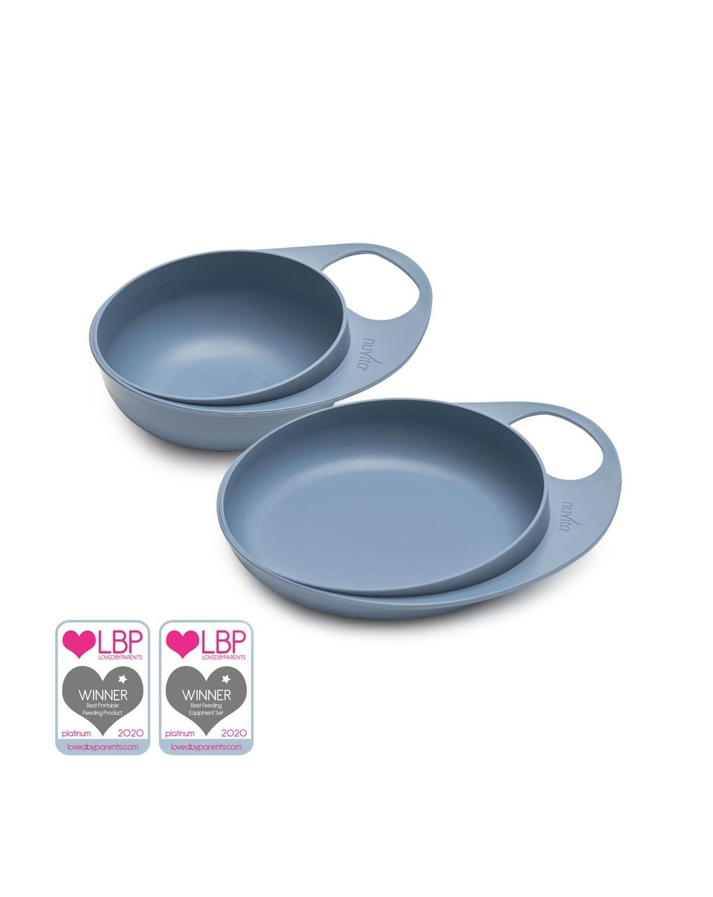 Set piattino e ciotola per svezzamento easy eating - 8461 / powder blue - nuvita