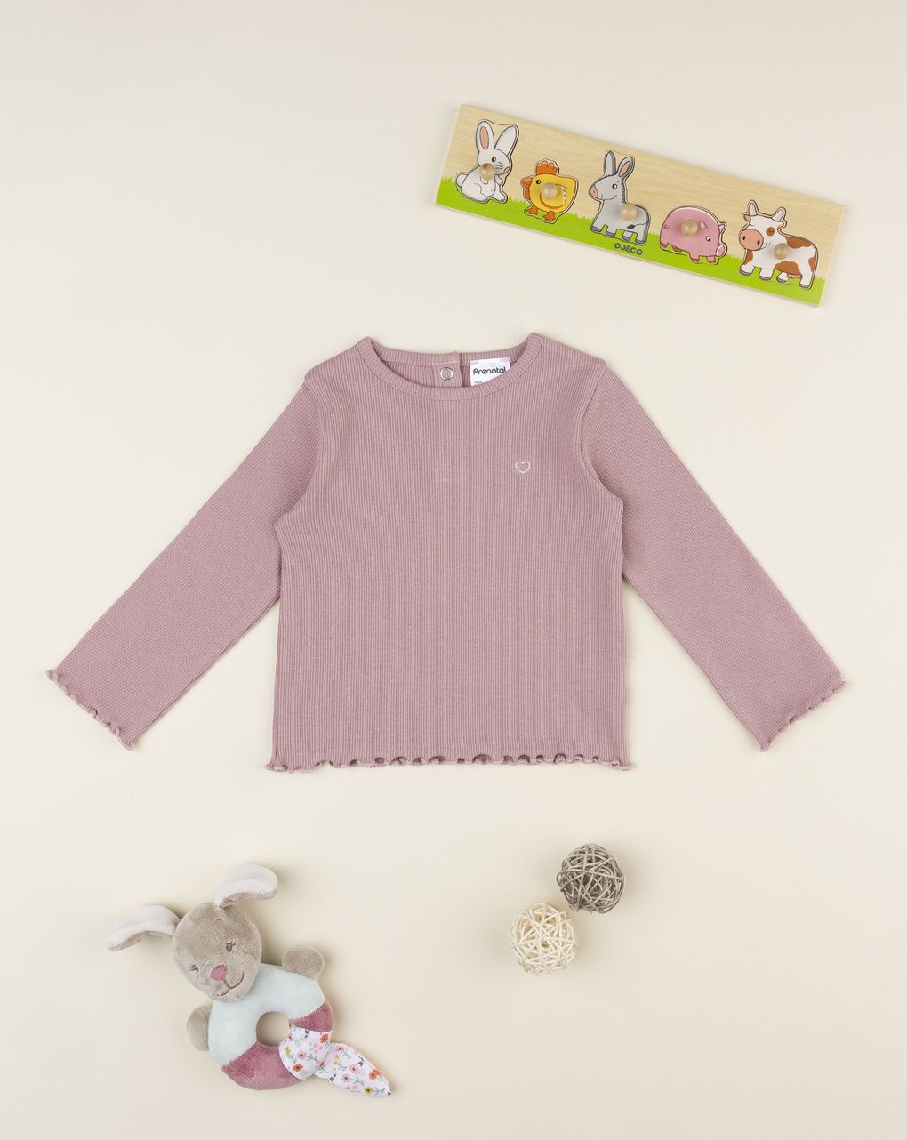 T-shirt bimba rosa a maniche lunghe