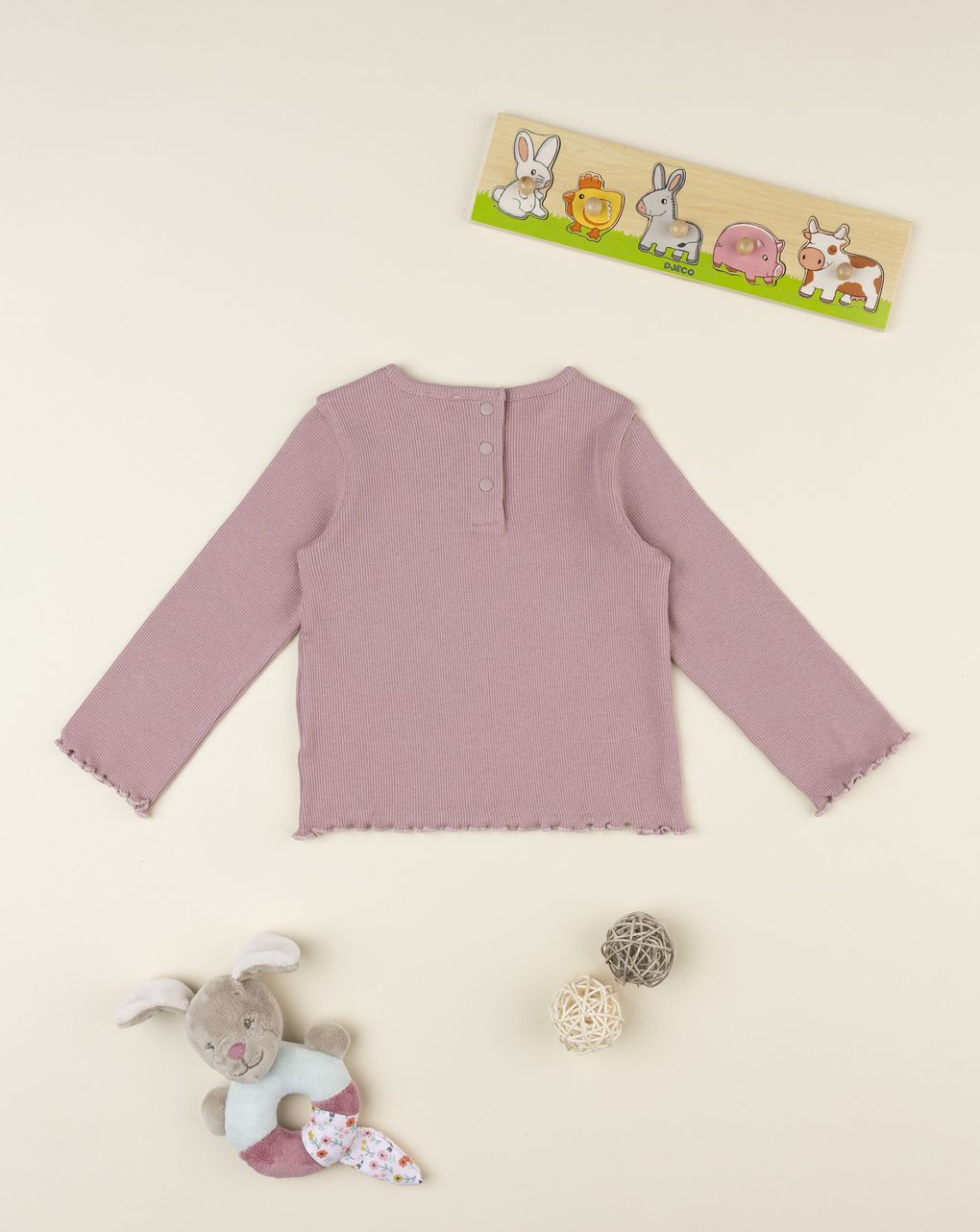 T-shirt bimba rosa a maniche lunghe
