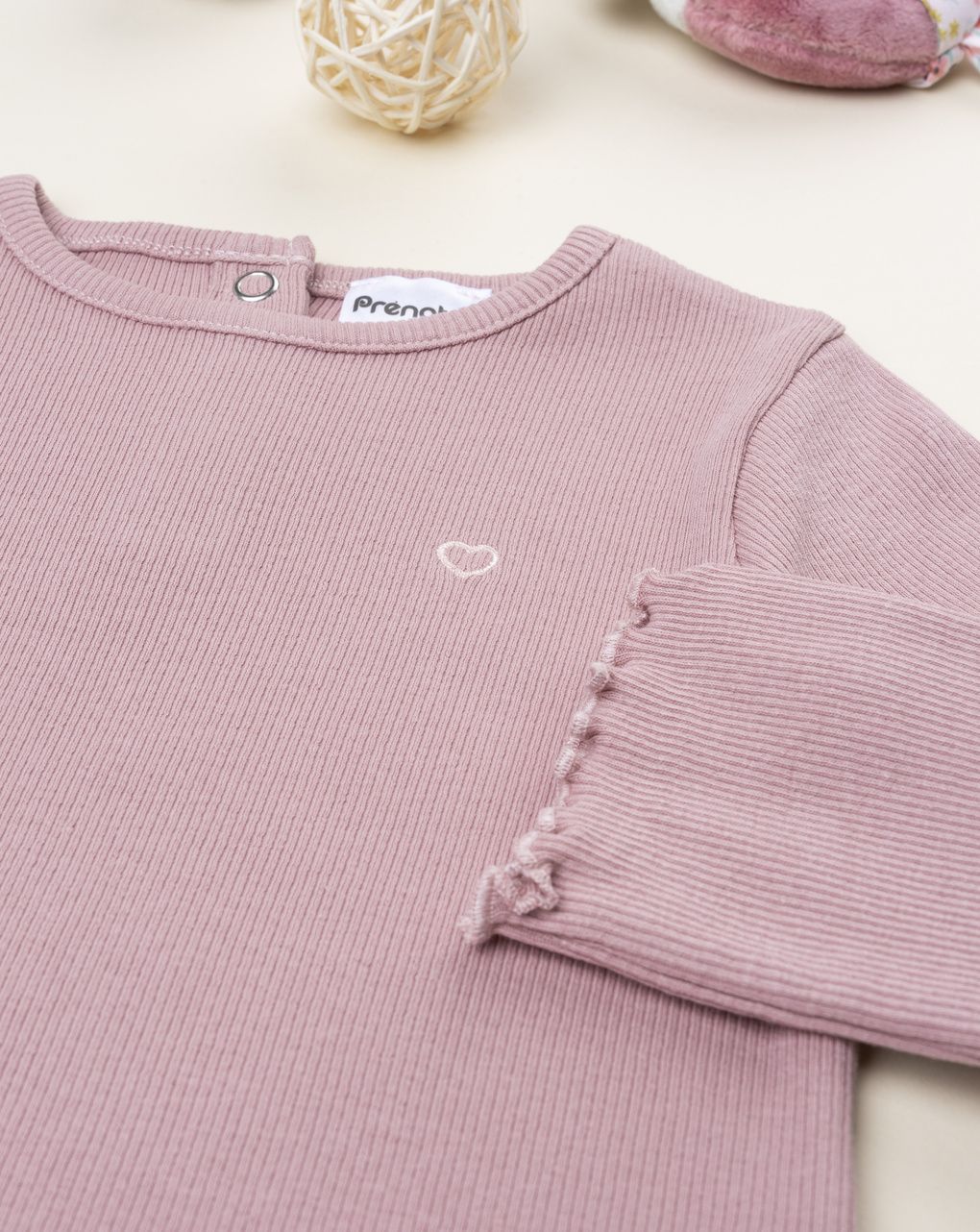 T-shirt bimba rosa a maniche lunghe