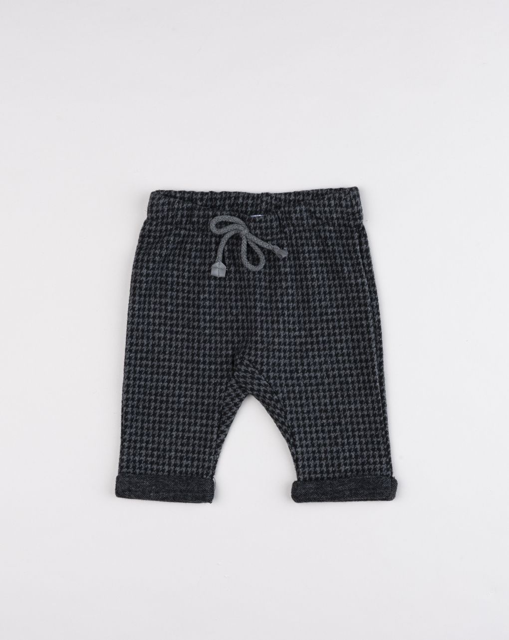 Pantaloni neonato pied de poule grigio