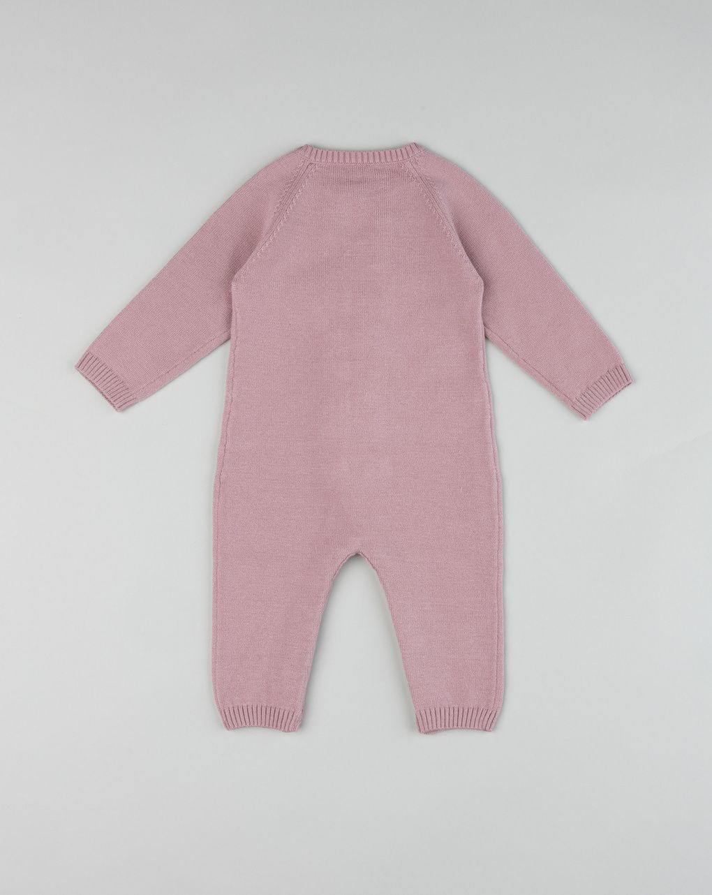 Tutina tricot bimba vinaccia con rouches