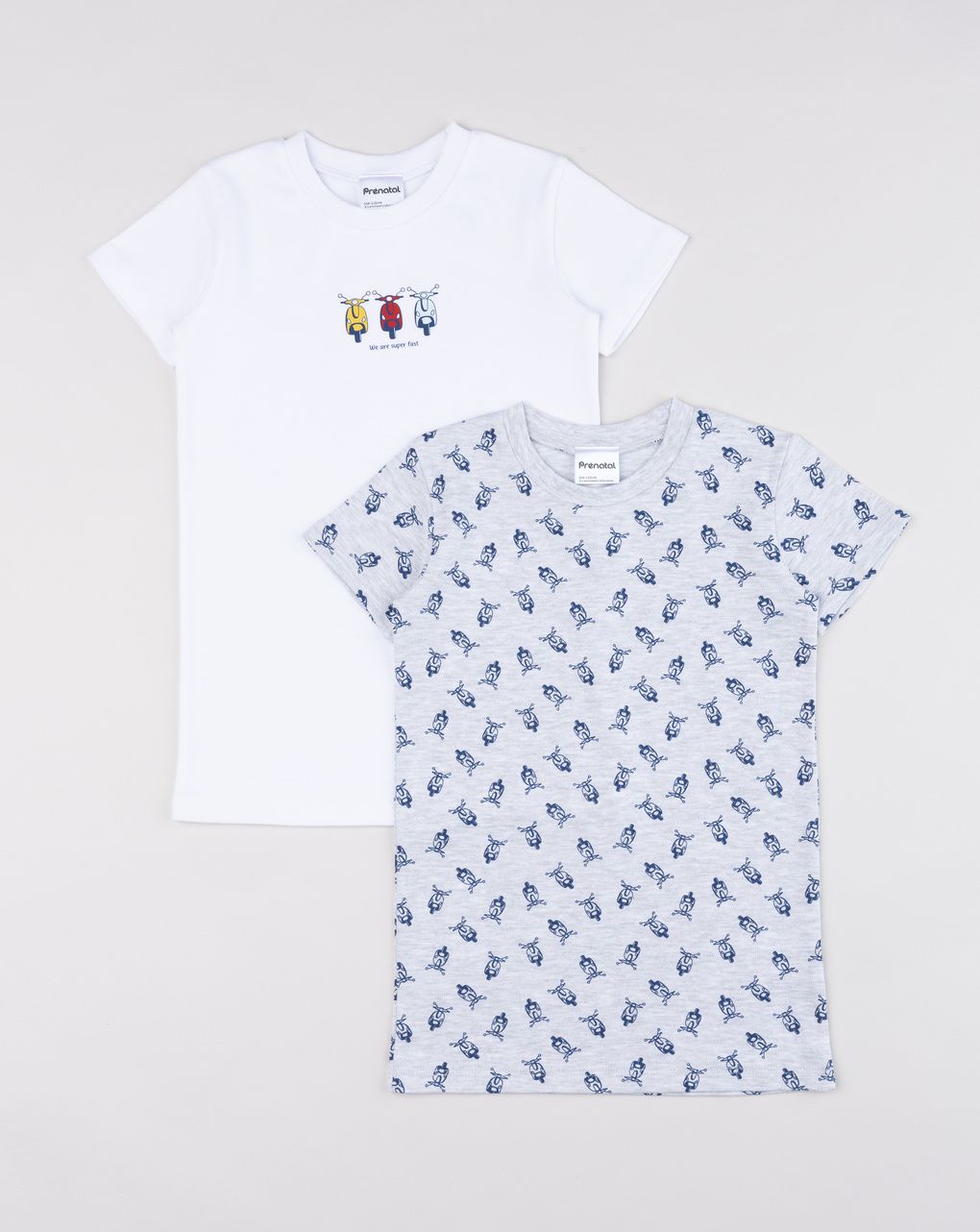Pack 2 t-shirt intime bambino vespa bianco/grigio