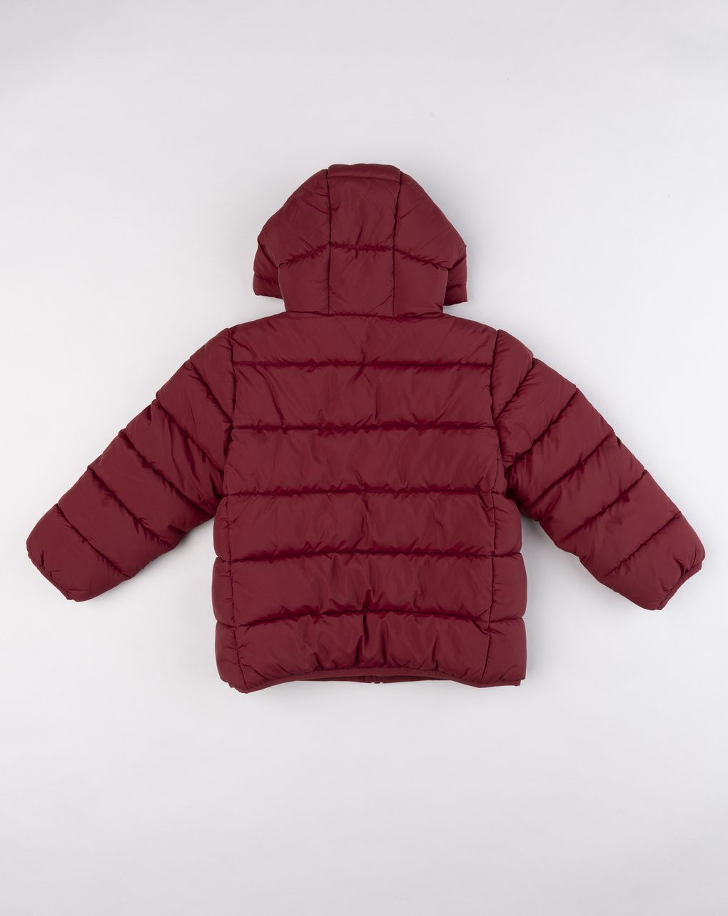 Piumino con cappuccio imbottito bordeaux bambino