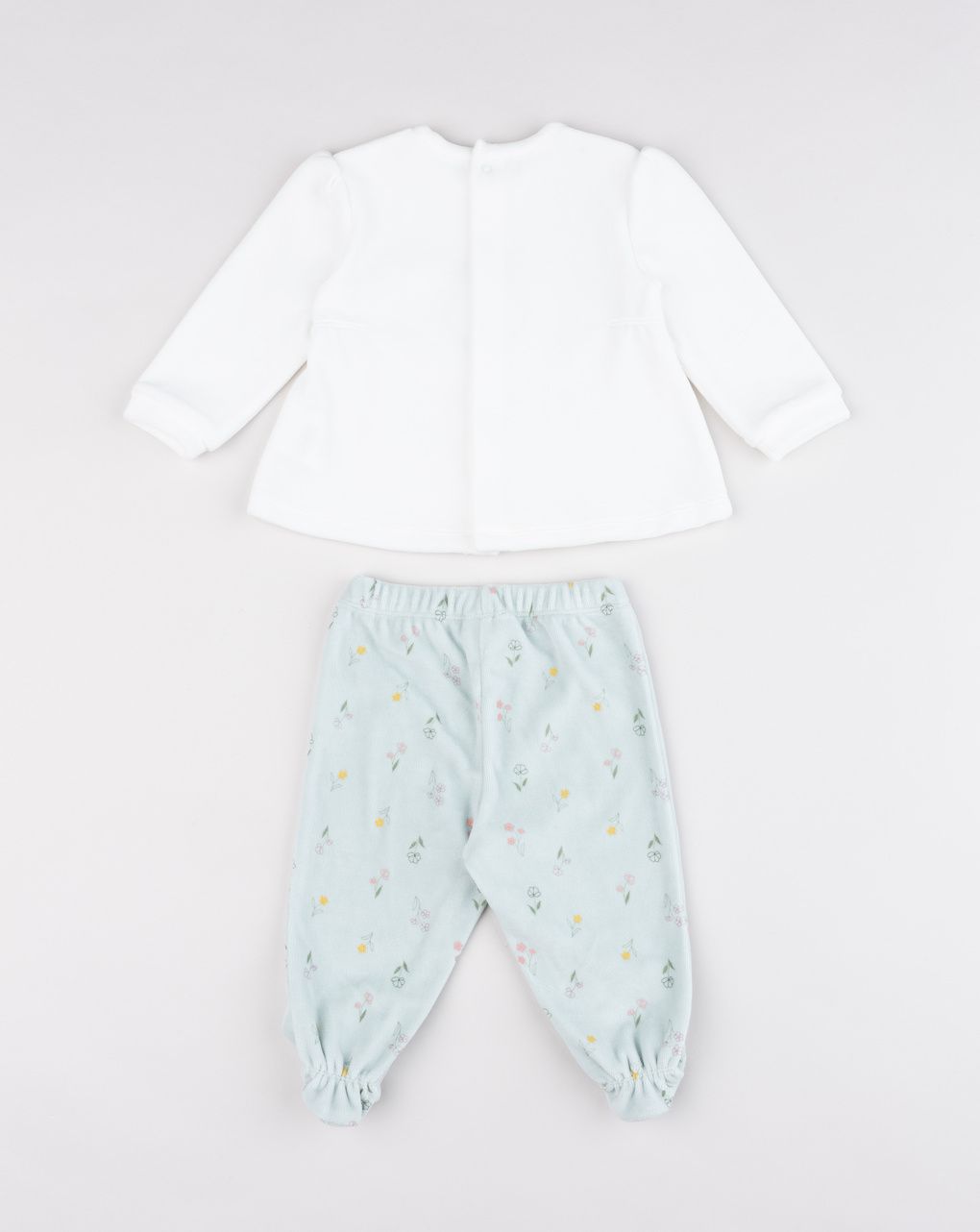 Completo da neonata 2 pezzi maglia e ghette verde e bianco