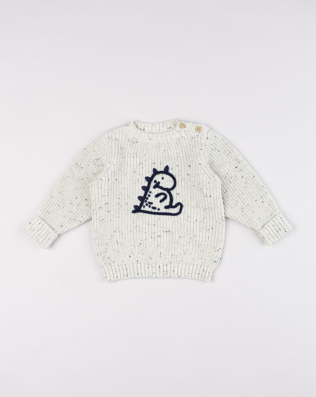 Maglia tricot neonato con dinosauro