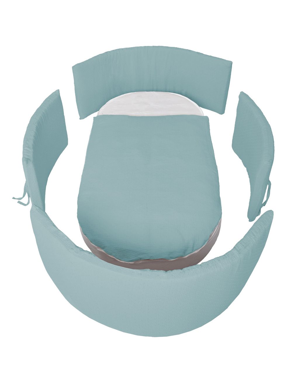Set letto all-in-one con tessile  plumeti aqua - italbaby