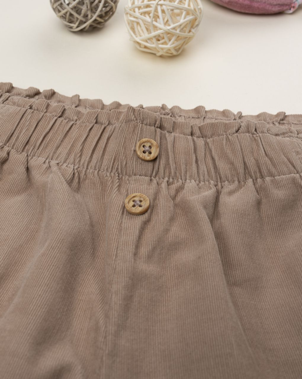 Shorts bimba in velluto a costine con elastico in vita