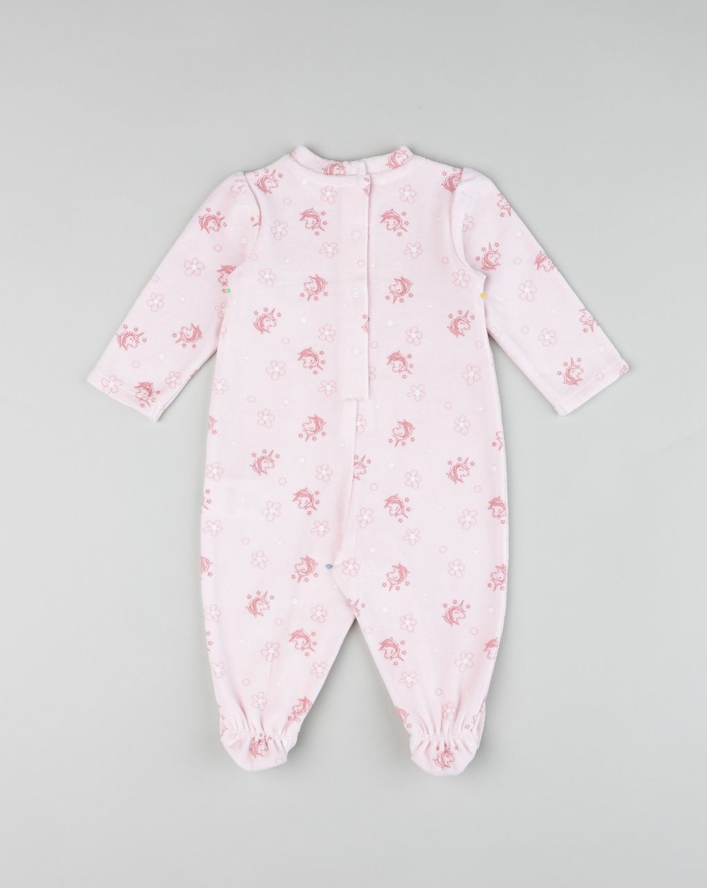 Tutina ciniglia con piedi bimba rosa "unicorni"