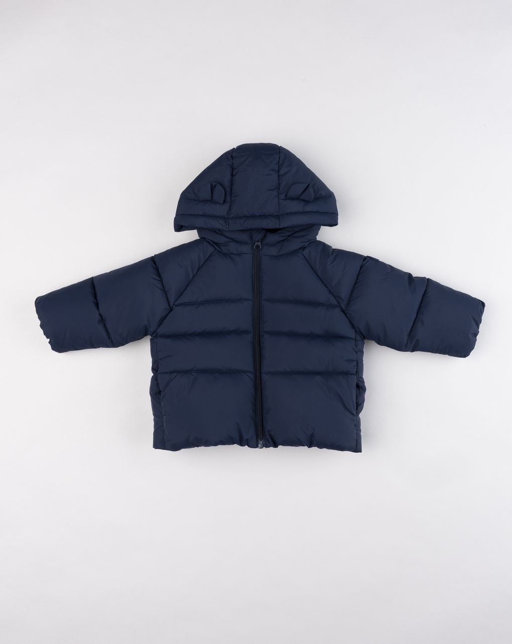 Piumino raglan con cappuccio blu navy bimbo